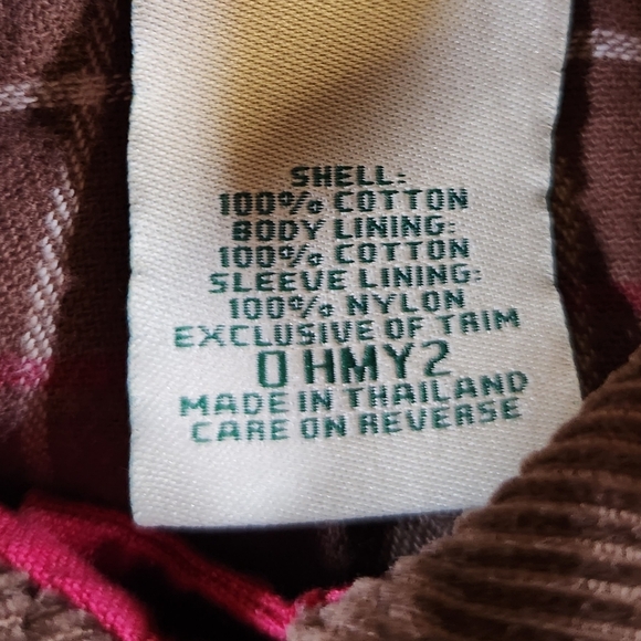 L.L. Bean Chore Jacket Womens Size M Red Barn Coat Corduroy Collar Flannel Lined - Picture 5 of 9